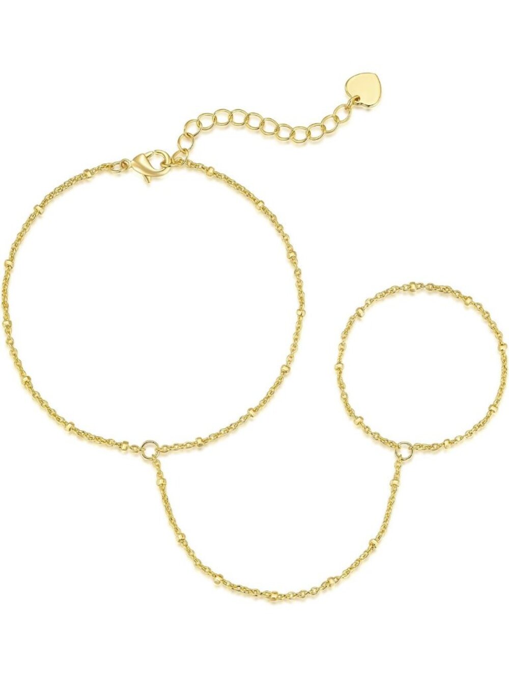 14K Gold Women's Chain Bracelet - Elegant Hand Chain Jewelry for Everyday Wear